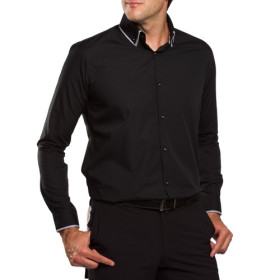 Chemise Prestige, Encolure : 41/42, Couleur : Noir, par l’Homme Moderne.