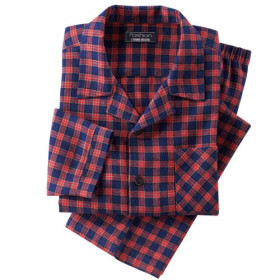 Pyjama Carreaux Flanelle, Tour de poitrine : 3XL (128/132), Couleur : Marine/Rouge, par l’Homme Moderne.