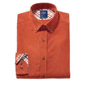 Chemise velours, Encolure : 41/42, Couleur : Orange, par l’Homme Moderne.