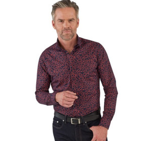 Chemise Arabesque, Encolure : 39/40, Couleur : Marine, par l’Homme Moderne.