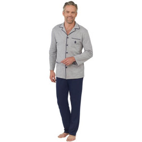 Pyjama Coton Royal, Tour de poitrine : XL (112/116), Couleur : Gris, par l’Homme Moderne.