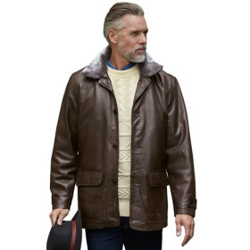 Parka cuir Rocky Moutain, Tour de poitrine : M (96/100), Couleur : Marron, par l’Homme Moderne.