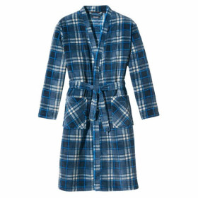 Robe de chambre carreaux polaire, Tour de poitrine : 2XL (120/124), Couleur : Bleu, par l’Homme Moderne.