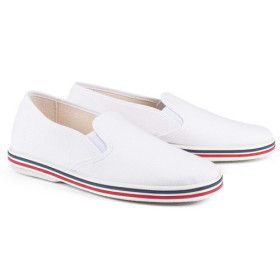 Mocassin « Bleu-Blanc-Rouge » - la paire, Pointure : 42, Couleur : Blanc, par l’Homme Moderne.