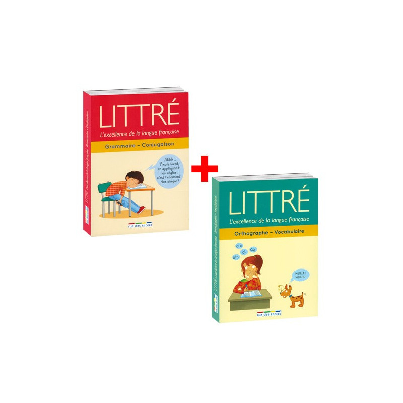 Lot de 2 ouvrages : Littré, l’excellence de la langue française Grammaire Conjugaison + Orthographe Vocabulaire
