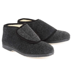 Chaussons montants fourrés laine, Pointure : 40, Couleur : Gris, par l’Homme Moderne.