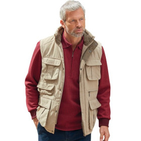 Gilet reporter thermique, Tour de poitrine : 3XL (128/132), Couleur : Beige, par l’Homme Moderne.