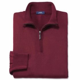 Pull col montant zippé Pierre Clarence®, Tour de poitrine : 3XL (128/132), Couleur : Bordeaux, par l’Homme Moderne.