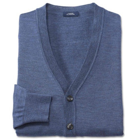 Gilet boutonné mérinos Pierre Clarence®, Tour de poitrine : M (96/100), Couleur : Bleu, par l’Homme Moderne.