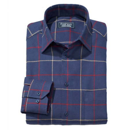 Chemise carreaux marine