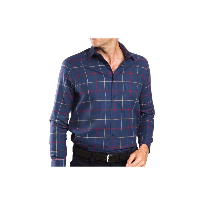 Chemise carreaux marine