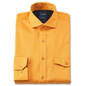 Chemise gabardine extensible, Encolure : 43/44, Couleur : Jaune, par l’Homme Moderne.