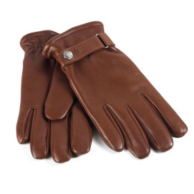 Gants cuir doublés polaire, Couleur : Cognac, Taille des gants : 8, par l’Homme Moderne.