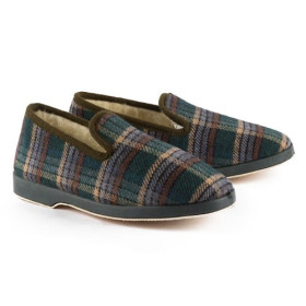 Chaussons laine, Pointure : 40, Couleur : Marron/Vert, par l’Homme Moderne.