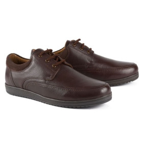 Chaussures coussin d'air + gel lacées, Pointure : 44, Couleur : Marron, par l’Homme Moderne.