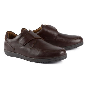 Chaussures coussin d'air + scratch, Pointure : 46, Couleur : Marron, par l’Homme Moderne.