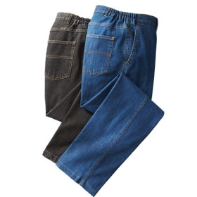 Jean de Ville Confort - les 2, Taille : 42, Couleur : Bleu/Noir, par l’Homme Moderne.