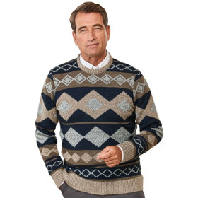 Pull Jacquard, Tour de poitrine : M (96/100), Couleur : Multicolore, par l’Homme Moderne.