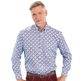 Chemise Zellige, Encolure : 39/40, Couleur : Bleu/Gris, par l’Homme Moderne.