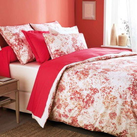 Housse de couette Bagatelle BlanClarence®, Couleur : Corail, Dimension : 240 x 220 cm, par l’Homme Moderne.