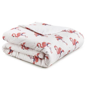 Housse de couette Flamingo BlanClarence®, Couleur : Blanc, Dimension : 260 x 240 cm, par l’Homme Moderne.