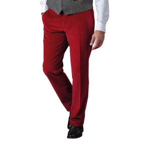 Pantalon velours Cosserat, Taille : 46, Couleur : Rouge foncé, par l’Homme Moderne.