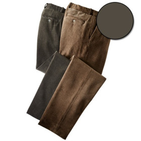 Pantalon Velours Grandes Tailles Vert, Taille : 52, Couleur : Vert, par l’Homme Moderne.