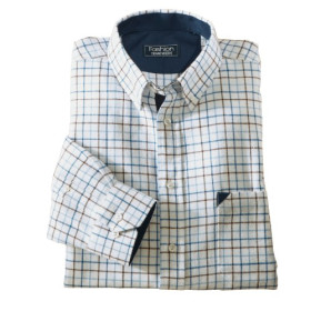 Chemise Flanelle Bristol, Encolure : M (39/40), Couleur : Écru, par l’Homme Moderne.