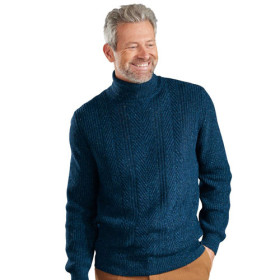 Pull laine & soie, Tour de poitrine : L (104/108), Couleur : Bleu, par l’Homme Moderne.