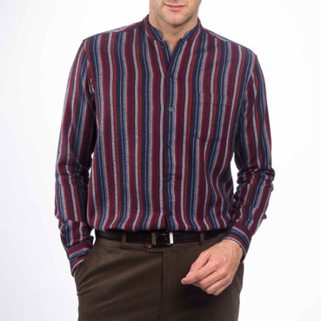 Chemise flanelle col Mao