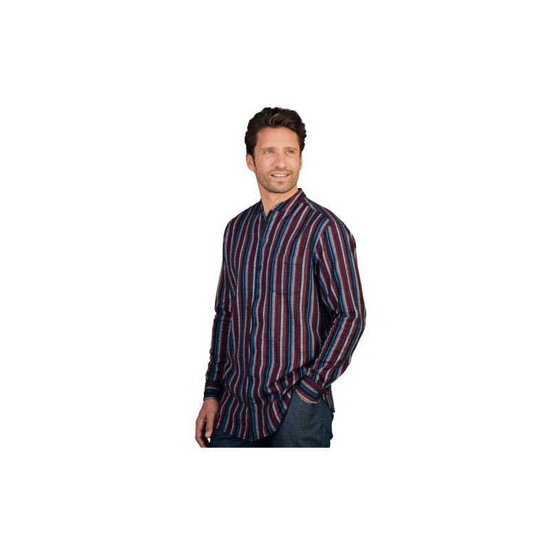 Chemise flanelle col Mao