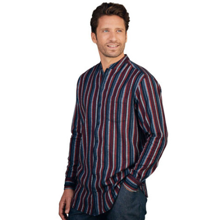 Chemise flanelle col Mao