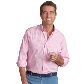 Chemise carreaux vichy, Encolure : 39/40, Couleur : Rose, par l’Homme Moderne.