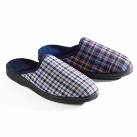 Duo de mules carreaux - les 2, Pointure : 43, Couleur : Bleu, par l’Homme Moderne.