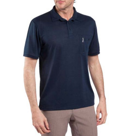 Polo microfibre tendance, Tour de poitrine : M (96/100), Couleur : Marine, par l’Homme Moderne.