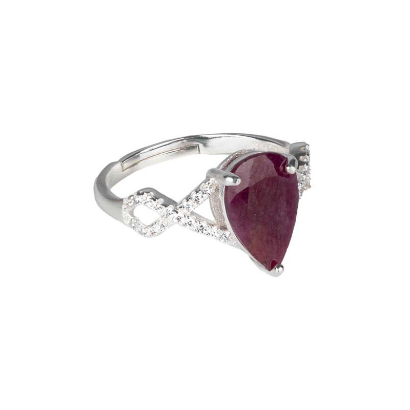 La bague ajustable goutte de rubis