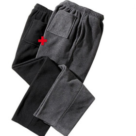 Pantalons Micropolaires Détente - les 2, Taille : S (38/40), Couleur : Gris/Noir, par l’Homme Moderne.