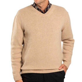 Pull shetland, Tour de poitrine : L (104/108), Couleur : Naturel, par l’Homme Moderne.