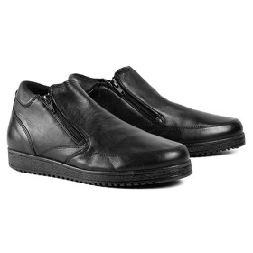 Boots double zip coussin d’air, Pointure : 40, Couleur : Noir, par l’Homme Moderne.