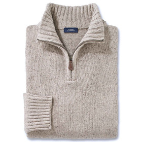 Pull laine et soie, Tour de poitrine : M (96/100), Couleur : Beige, par l’Homme Moderne.