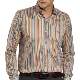 Chemise rayures Toffee, Encolure : 39/40, Couleur : Multicolore, par l’Homme Moderne.