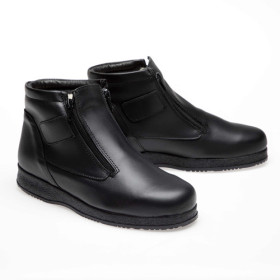 Boots Cuir Doublées Laine, Pointure : 40, Couleur : Noir, par l’Homme Moderne.