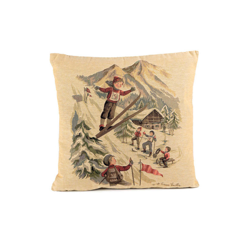 Le coussin d'hiver jacquard saut à ski