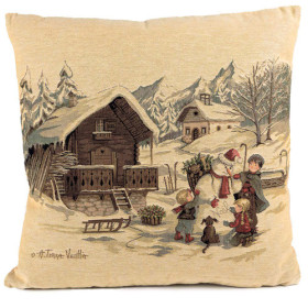 Le coussin jacquard bonhomme de neige, par l’Homme Moderne.