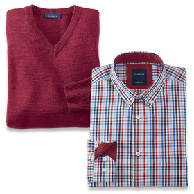 Duo chemise & pull, Tour de poitrine : L (104/108), Couleur : Multicolore, par l’Homme Moderne.