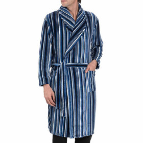 Robe de chambre rayée, Tour de poitrine : M (96/100), Couleur : Bleu, par l’Homme Moderne.