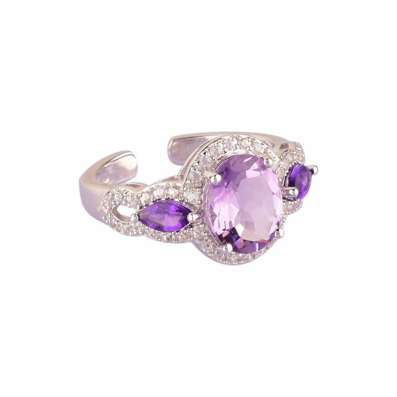 La bague ajustable améthystes