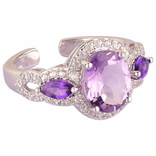 La bague ajustable améthystes