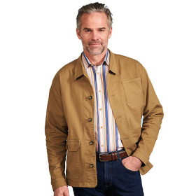 Veste toile canvas, Tour de poitrine : 4XL (136/140), Couleur : Marron, par l’Homme Moderne.