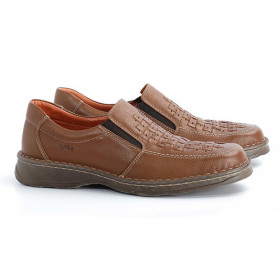 Mocassins tressés ultra-souples, Pointure : 40, Couleur : Marron, par l’Homme Moderne.